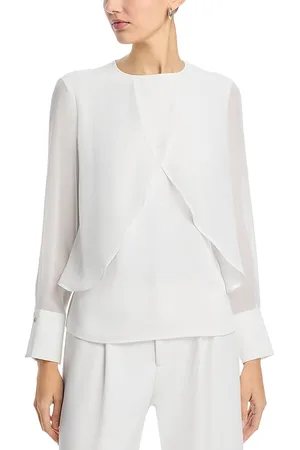 Misook Chiffon Overlay Blouse