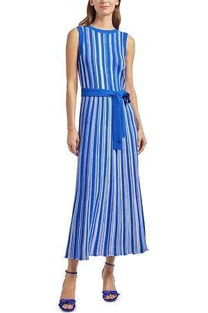 Misook Rib Knit Striped Maxi Dress