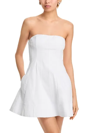 Aqua Strapless Panel Dress
