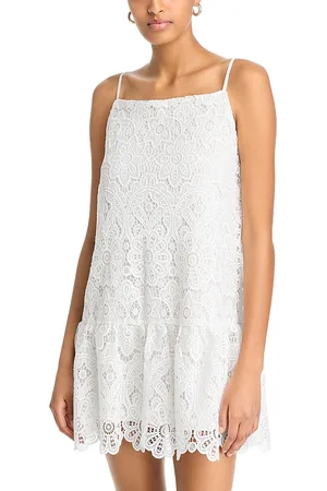 Aqua Lace Drop Waist Mini Dress