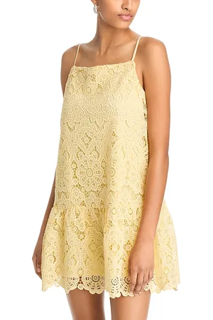 Aqua Lace Drop Waist Mini Dress