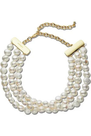 Cult Gaia Nora Cultured Freshwater Pearl Triple Row Choker Necklace, 16.25