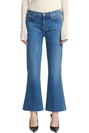 7 for all Mankind Dojo Mid Rise Cropped Flare Jeans in