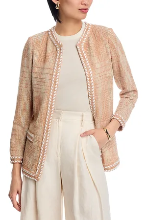 Misook Heritage Melange Whipstitch Trim Jacket