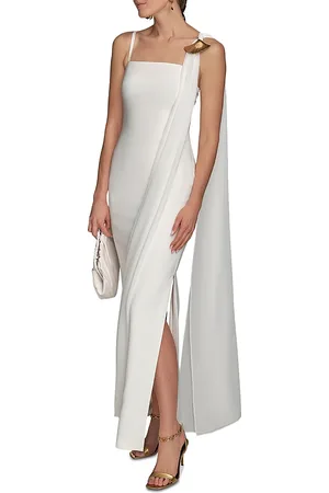 DKNY Sash Square Neck Gown