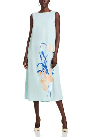 Misook Embroidered Midi Dress