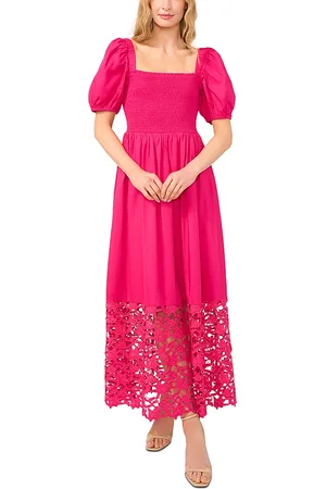 CE&CE Puff Sleeve Combo Tiered Maxi Dress