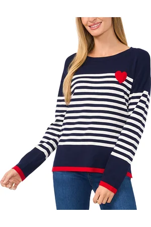 CE&CE Sailor Stripe Heart Graphic Sweater