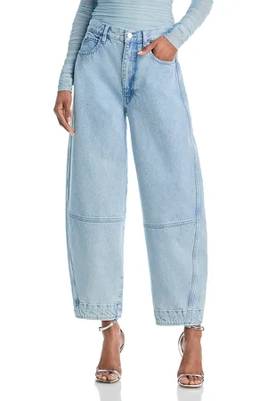 Frame The Twisted High Rise Wide Leg Ankle Jeans in