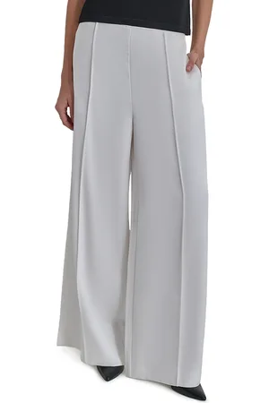 DKNY Wide Leg Pin Tuck Pants