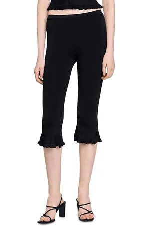 Sandro Ruffled Capri Pants