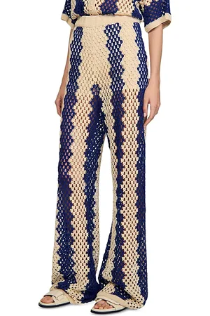 Sandro Two Tone Open Weave Pants