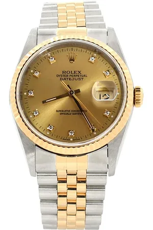 Rolex Oyster Perpetual Datejust Automatic Watch in Stainless Steel and Gold with Diamond Markers 36mm