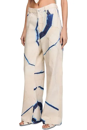 Sandro Wide Leg Striped Jeans in