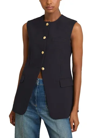 Reiss Athena High Neck Long Line Waistcoat