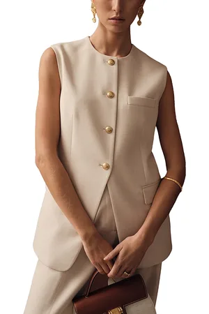 Reiss Athena High Neck Long Line Waistcoat