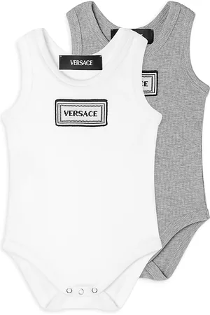 VERSACE Unisex Sleeveless Logo One Piece Bodysuits, Set of 2