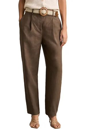 Reiss Petites Beau Belted Linen Pants