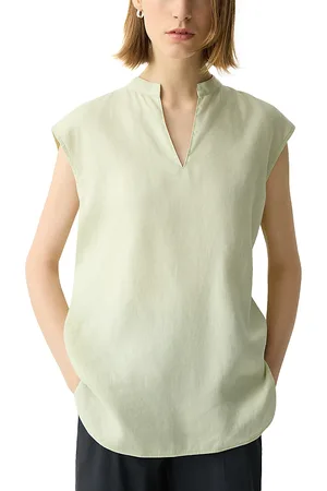 THEORY Boxy Linen Top