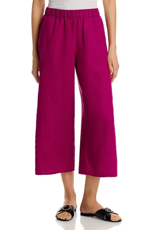 Eileen Fisher Linen Cropped Wide Leg Pants
