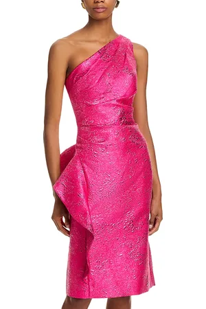 Teri Jon by Rickie Freeman Jacquard One Shoulder Dress