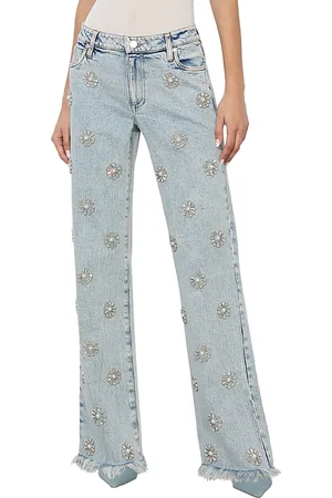 ALICE+OLIVIA Roxy Embellished Straight Leg Jeans