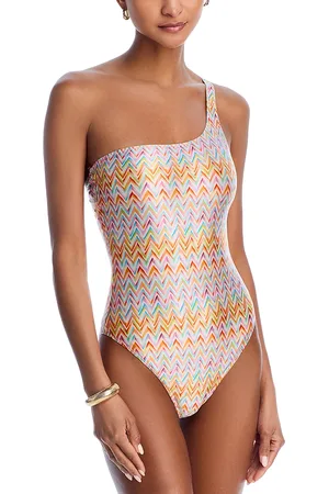 Missoni Printed One Shoulder One Piece Swimsuit