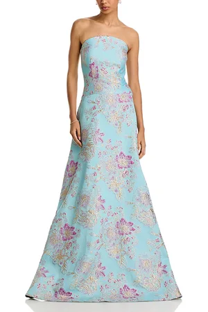 Teri Jon by Rickie Freeman Sleeveless Metallic Multi Jacquard Gown