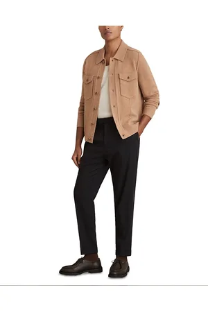 Reiss Slim Fit Ring Side Adjuster Pinstripe Trousers