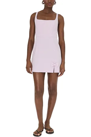 French Connection Whisper Bow Trim Slit Mini Dress