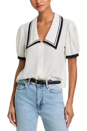 Frame The Polka Dot Sailor Silk Blouse