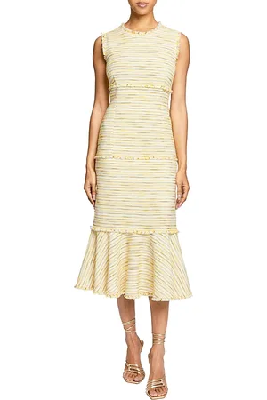 Santorelli Andi Sleeveless Fit and Flare Sheath Dress in Lightweight Cotton Tweed