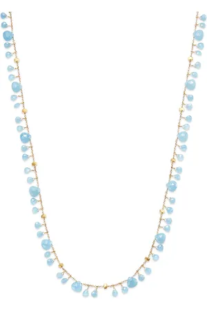Marco Bicego 18K Yellow Gold Paradise Aquamarine Dangle Strand Necklace, 36