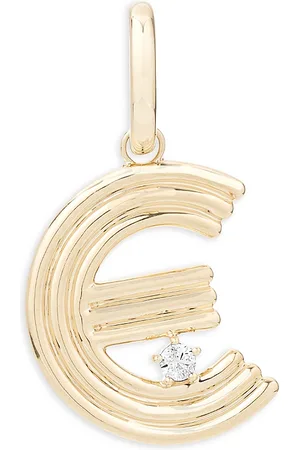 Adina Reyter 14K Yellow Gold Groovy Diamond Initial Pendant