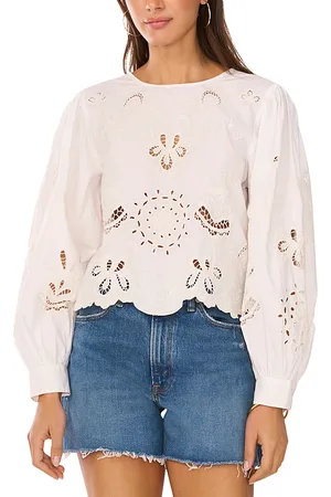 Vince Camuto Embroidered Long Sleeve Blouse