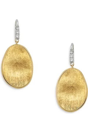 Marco Bicego 18K Yellow & White Gold Lunaria Diamond Drop Earrings