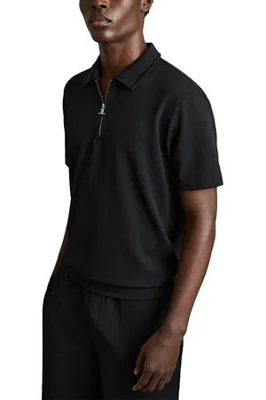 Reiss Albany Textured Half Zip Polo Shirt