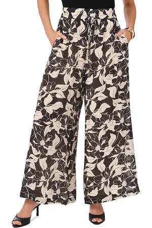 Vince Camuto Printed Drawstring Wide Leg Pants