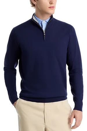 Peter Millar Crown Coolspun Cotton Quarter Zip Sweater