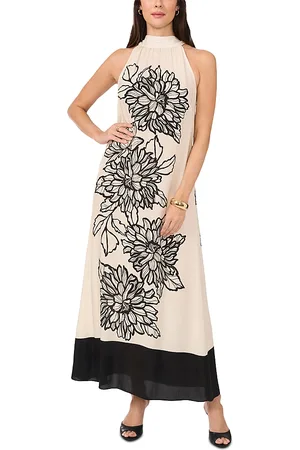 Vince Camuto High Neck Floral Print Dress