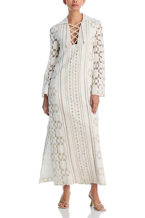 Simkhai Wiliama Lace Up Maxi Dress Cover Up