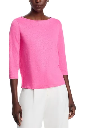 Majestic Boat Neck Three Quarter Length Sleeve Top