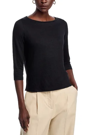 Majestic Boat Neck Three Quarter Length Sleeve Top