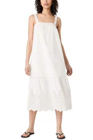 French Connection Cotton Square Neck Midi Dress