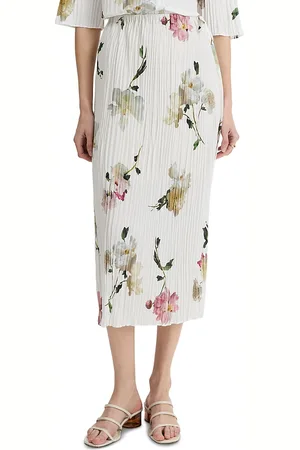 Vince Wilted Peony Pleated Skirt
