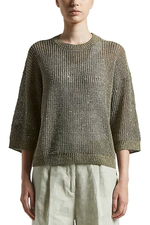 PESERICO SIGN Linen Sequin Knit Sweater