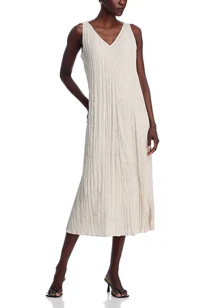 Eileen Fisher Crushed Silk Midi Dress