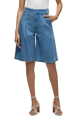 Hudson Denim Pleated Bermuda Shorts