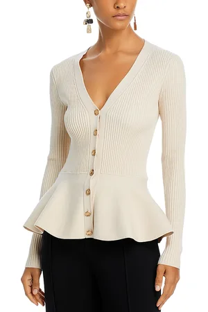 Jason Wu V Neck Peplum Cardigan