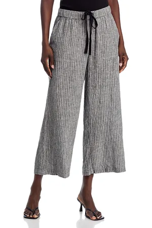 Eileen Fisher Linen Wide Leg Cropped Pants